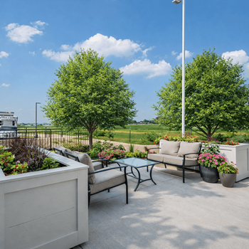 The hendrickson outdoor bbq courtyard